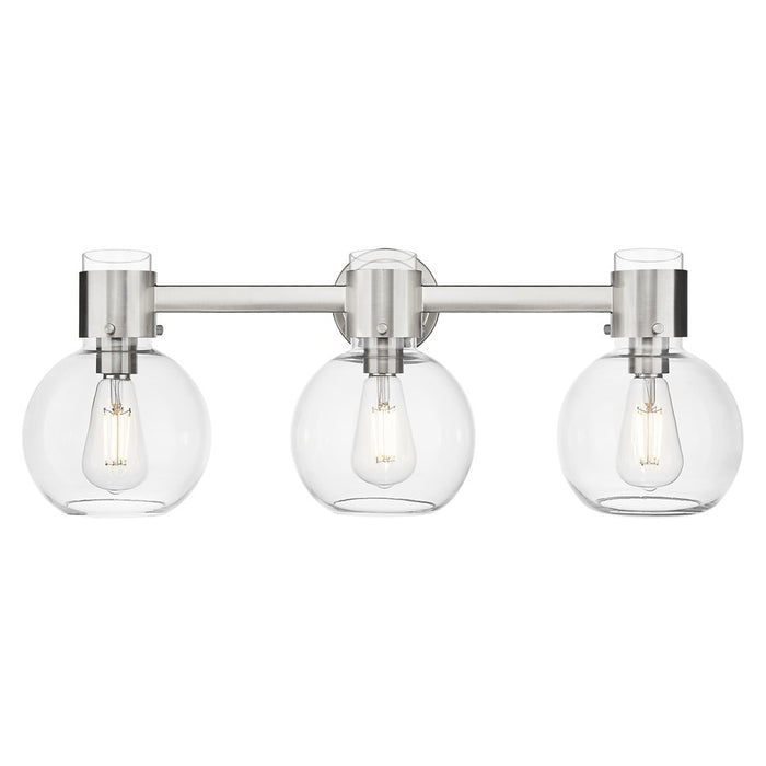 Innovations Lawton Sphere 3Lt 24" Bath, Satin Nickel/Clear - 464-3W-SN-G464B-7CL