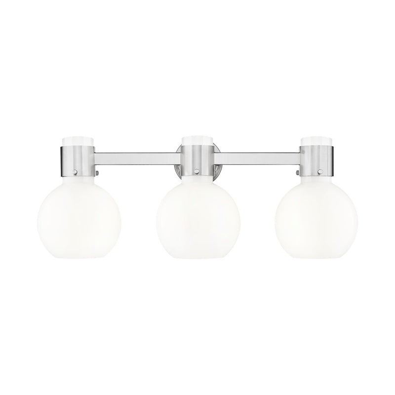 Innovations Lawton Sphere 3Lt 24" Bath, SN/Gloss White - 464-3W-SN-G464B-7GW