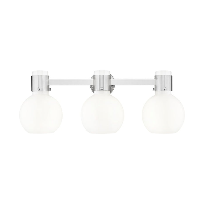 Innovations Lawton Sphere 3Lt 24" Bath, SN/Gloss White - 464-3W-SN-G464B-7GW