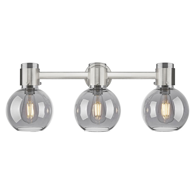Innovations Lawton Sphere 3Lt 24" Bath, Satin Nickel/Smoke - 464-3W-SN-G464B-7SM