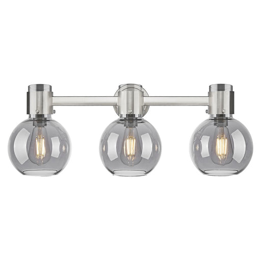 Innovations Lawton Sphere 3Lt 24" Bath, Satin Nickel/Smoke - 464-3W-SN-G464B-7SM