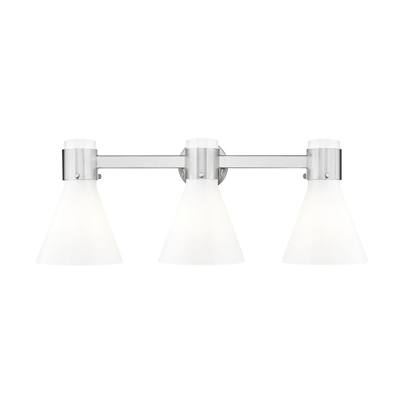 Innovations Lawton Cone 3Lt 24" Bath, SN/Gloss White - 464-3W-SN-G464C-7GW