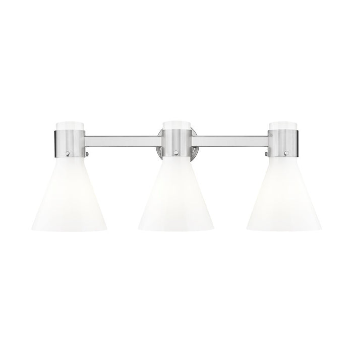 Innovations Lawton Cone 3Lt 24" Bath, SN/Gloss White - 464-3W-SN-G464C-7GW