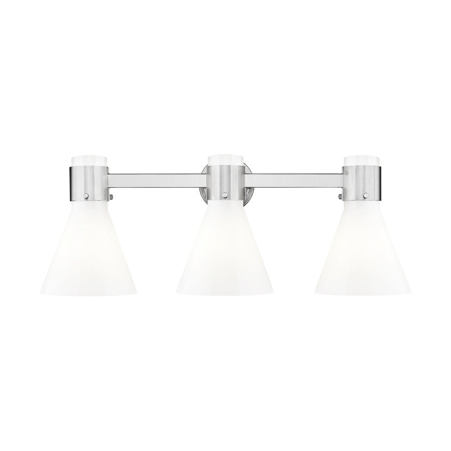 Innovations Lawton Cone 3Lt 24" Bath, SN/Gloss White - 464-3W-SN-G464C-7GW