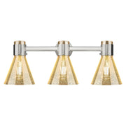 Innovations Lawton Cone 3Lt 24" Bath, Satin Nickel/Mercury - 464-3W-SN-G464C-7ME