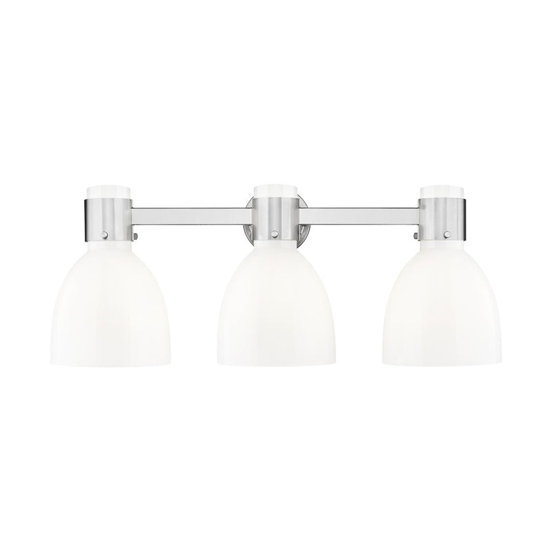 Innovations Lawton Bell 3Lt 24" Bath, SN/Gloss White - 464-3W-SN-G464D-7GW
