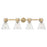 Innovations Lawton Cone 4Lt 34" Bath, Brushed Brass/Clear - 464-4W-BB-G464C-7CL