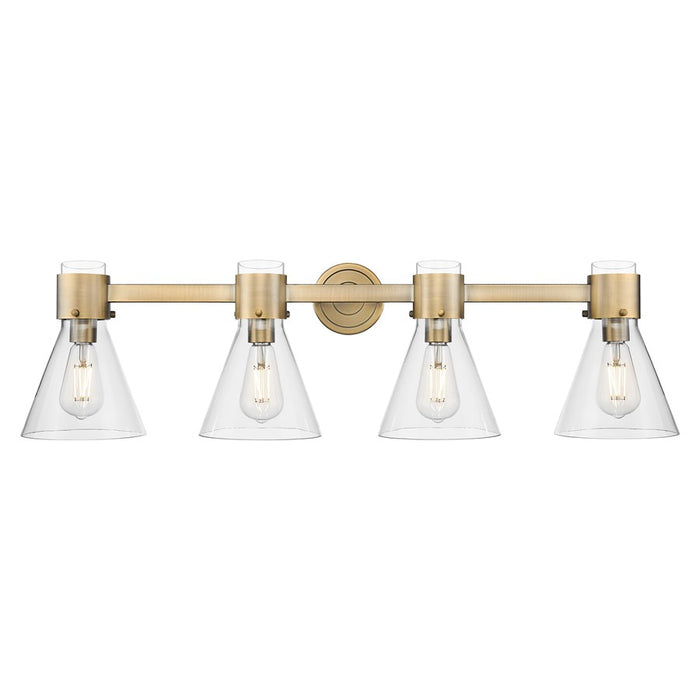 Innovations Lawton Cone 4Lt 34" Bath, Brushed Brass/Clear