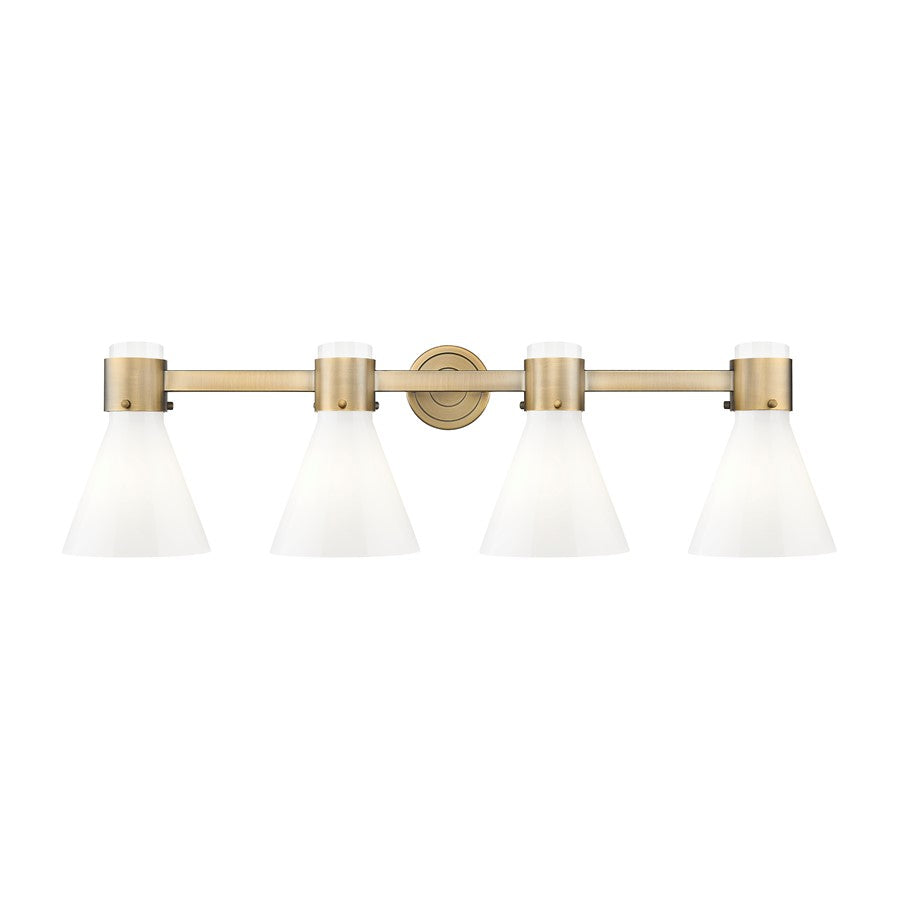 Innovations Lawton Cone 4Lt 34" Bath, BB/Gloss White - 464-4W-BB-G464C-7GW