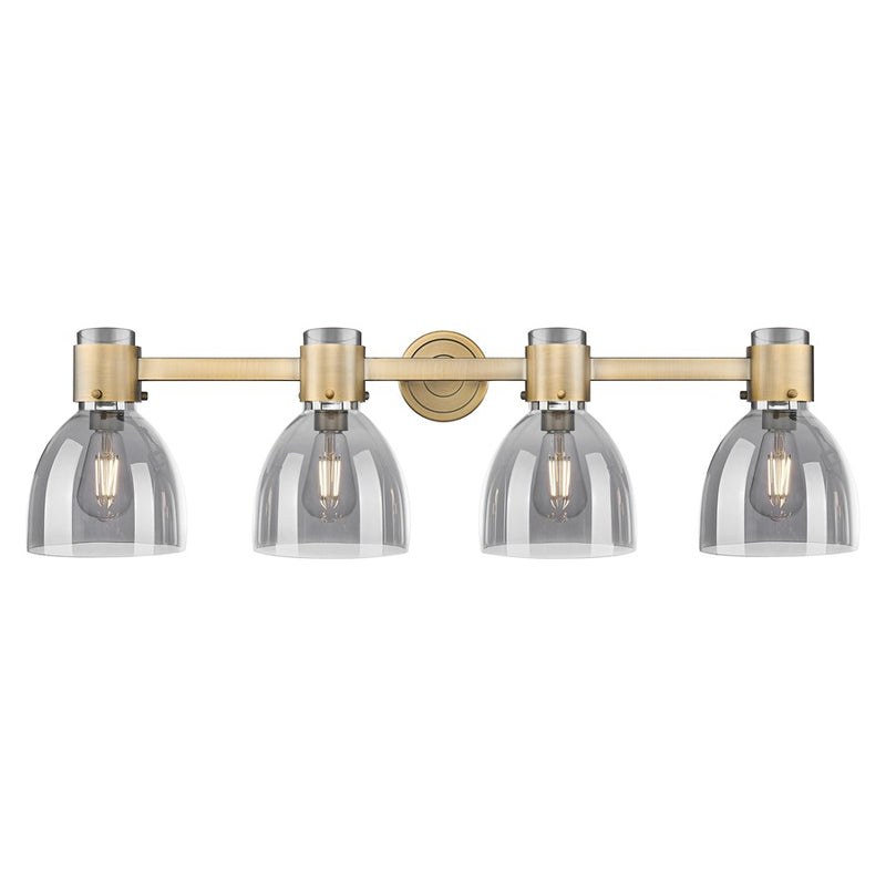 Innovations Lawton Bell 4Lt 34" Bath, Brushed Brass/Smoke