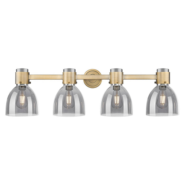 Innovations Lawton Bell 4Lt 34" Bath, Brushed Brass/Smoke - 464-4W-BB-G464D-7SM