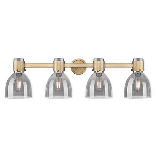 Innovations Lawton Bell 4Lt 34" Bath, Brushed Brass/Smoke