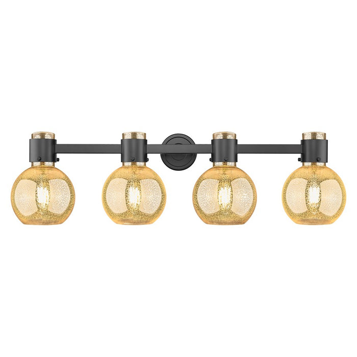 Innovations Lawton Sphere 4Lt 34" Bath, Black/Mercury - 464-4W-BK-G464B-7ME