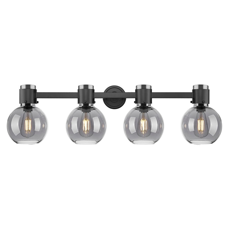 Innovations Lawton Sphere 4Lt 34" Bath, Black/Smoke - 464-4W-BK-G464B-7SM