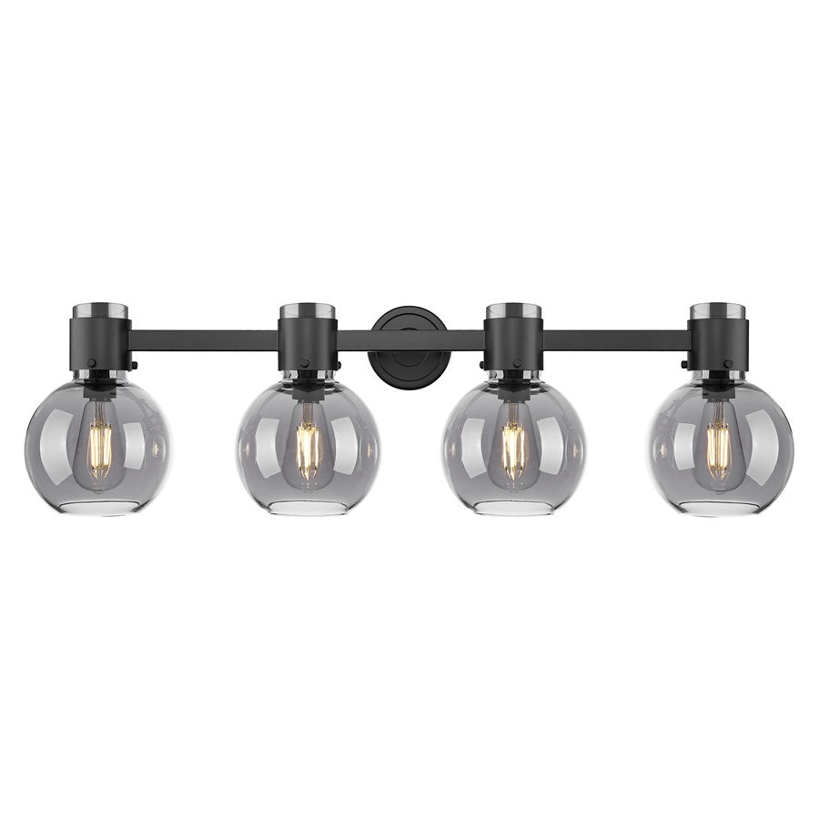 Innovations Lawton Sphere 4Lt 34" Bath, Black/Smoke - 464-4W-BK-G464B-7SM
