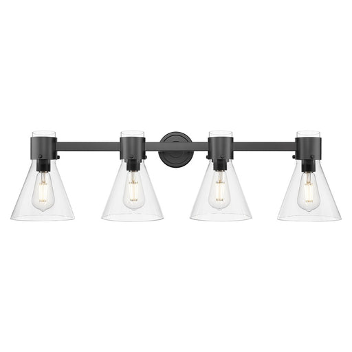 Innovations Lawton Cone 4Lt 34" Bath, Black/Clear - 464-4W-BK-G464C-7CL