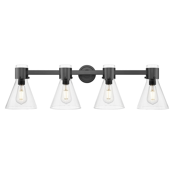 Innovations Lawton Cone 4Lt 34" Bath, Black/Clear - 464-4W-BK-G464C-7CL