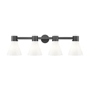 Innovations Lawton Cone 4Lt 34" Bath, Black/Gloss White - 464-4W-BK-G464C-7GW