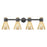 Innovations Lawton Cone 4Lt 34" Bath, Black/Mercury - 464-4W-BK-G464C-7ME