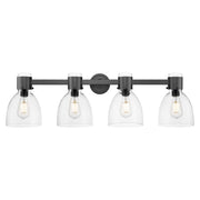 Innovations Lawton Bell 4Lt 34" Bath, Black/Clear - 464-4W-BK-G464D-7CL