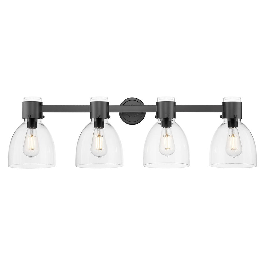 Innovations Lawton Bell 4Lt 34" Bath, Black/Clear - 464-4W-BK-G464D-7CL