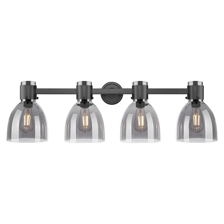 Innovations Lawton Bell 4Lt 34" Bath, Black/Smoke - 464-4W-BK-G464D-7SM
