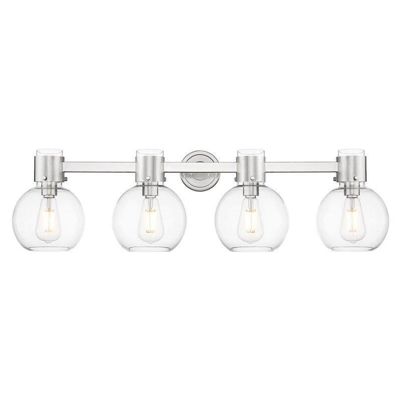 Innovations Lawton Sphere 4Lt 34" Bath, PN/Clear - 464-4W-PN-G464B-7CL