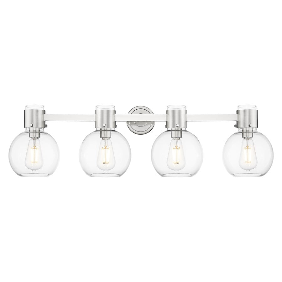 Innovations Lawton Sphere 4Lt 34" Bath, PN/Clear - 464-4W-PN-G464B-7CL
