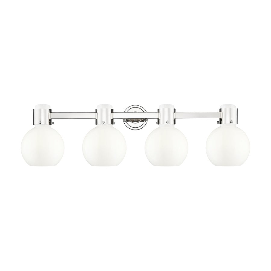 Innovations Lawton Sphere 4Lt 34" Bath, PN/Gloss White - 464-4W-PN-G464B-7GW