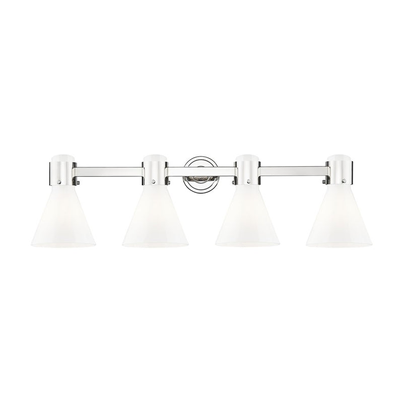 Innovations Lawton Cone 4Lt 34" Bath, PN/Gloss White - 464-4W-PN-G464C-7GW