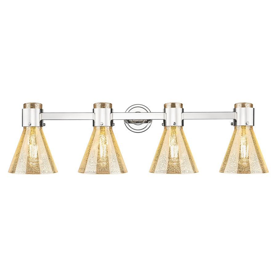 Innovations Lawton Cone 4Lt 34" Bath, PN/Merc - 464-4W-PN-G464C-7ME