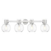 Innovations Lawton Sphere 4Lt 34" Bath, Satin Nickel/Clear - 464-4W-SN-G464B-7CL