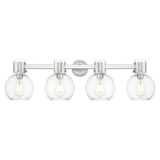 Innovations Lawton Sphere 4Lt 34" Bath, Satin Nickel/Clear - 464-4W-SN-G464B-7CL