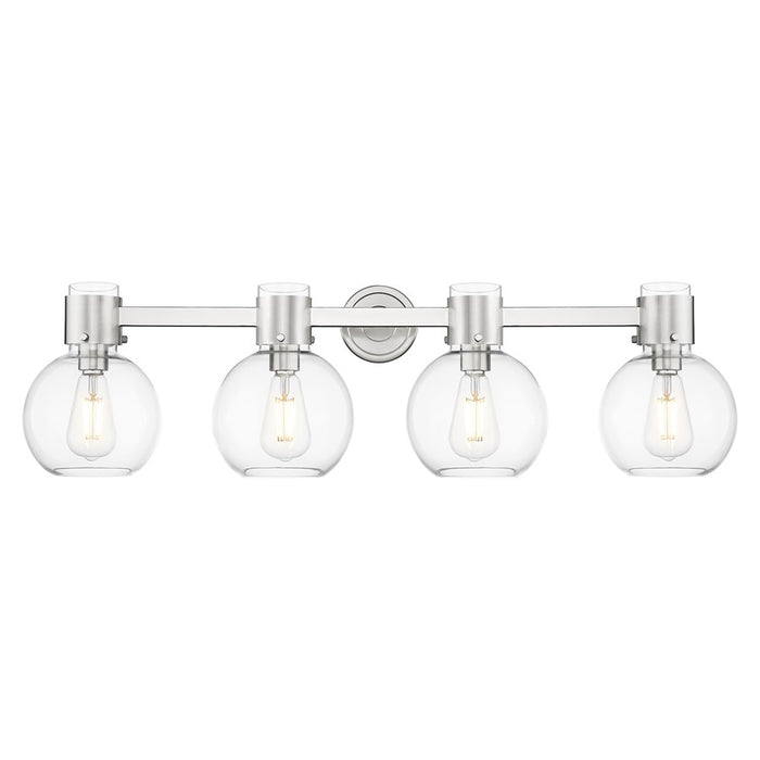 Innovations Lawton Sphere 4Lt 34" Bath, Satin Nickel/Clear