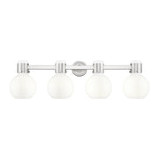 Innovations Lawton Sphere 4Lt 34" Bath, SN/Gloss White - 464-4W-SN-G464B-7GW