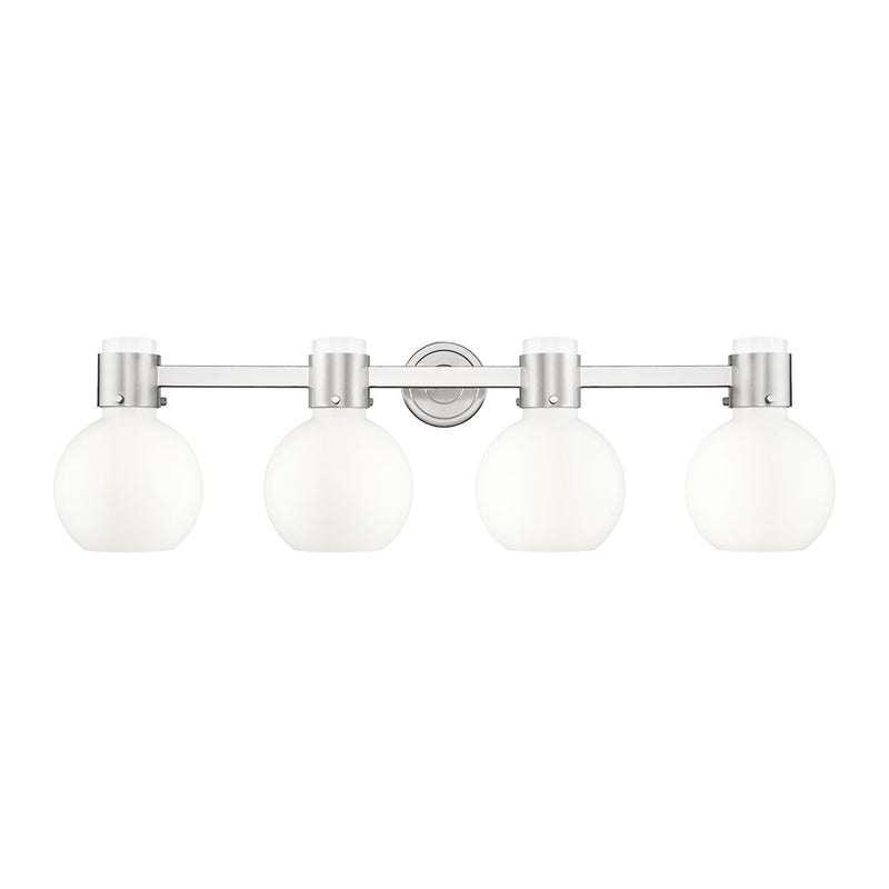 Innovations Lawton Sphere 4Lt 34" Bath, SN/Gloss White - 464-4W-SN-G464B-7GW