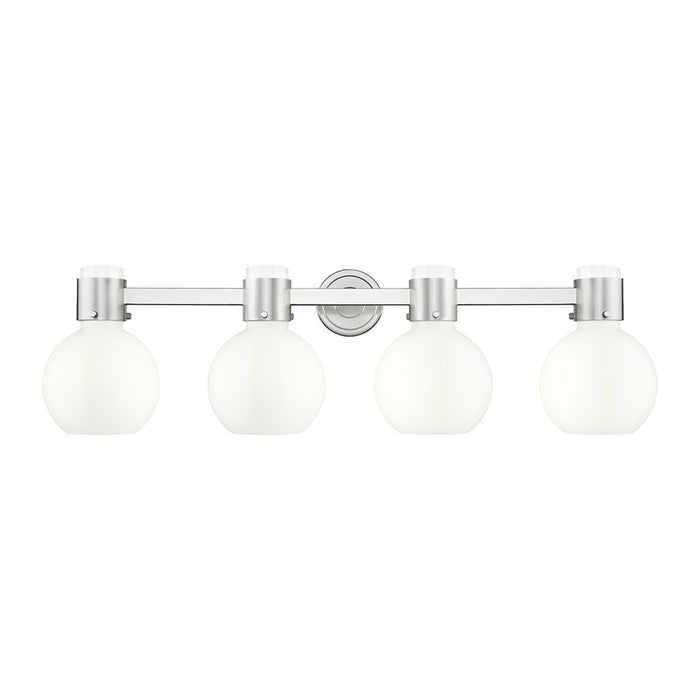 Innovations Lawton Sphere 4Lt 34" Bath, SN/Gloss White - 464-4W-SN-G464B-7GW