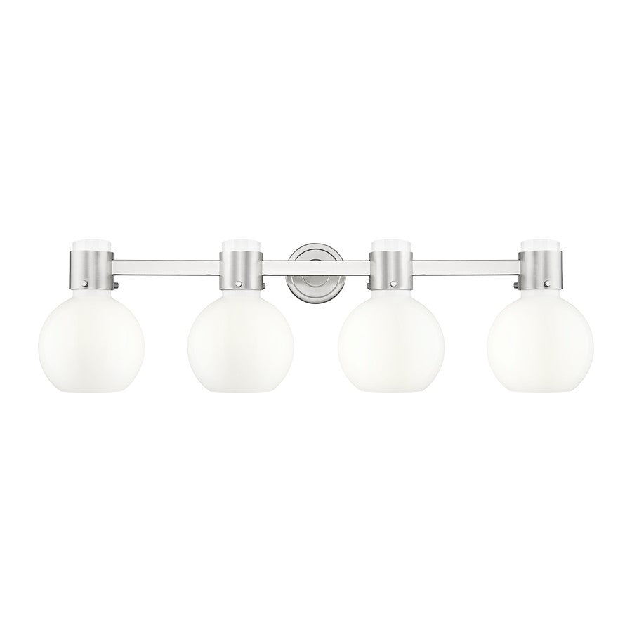 Innovations Lawton Sphere 4Lt 34" Bath, SN/Gloss White - 464-4W-SN-G464B-7GW