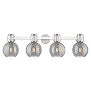 Innovations Lawton Sphere 4Lt 34" Bath, Satin Nickel/Smoke - 464-4W-SN-G464B-7SM