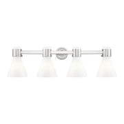 Innovations Lawton Cone 4Lt 34" Bath, SN/Gloss White - 464-4W-SN-G464C-7GW
