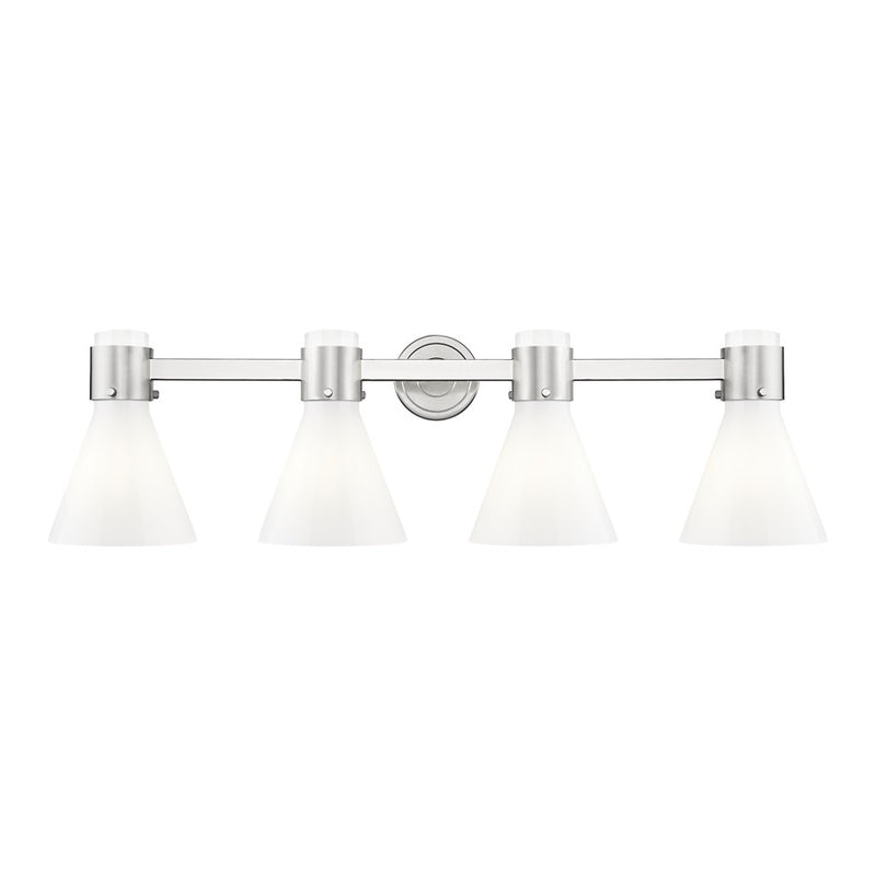 Innovations Lawton Cone 4Lt 34" Bath, Satin Nickel/Gloss White