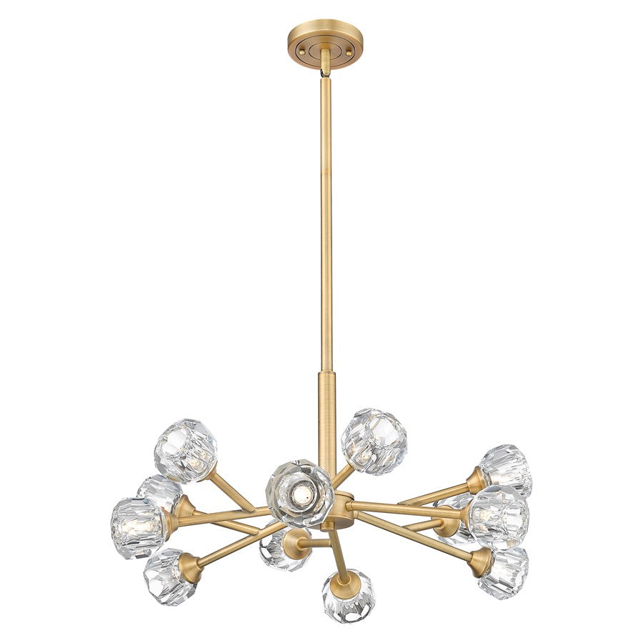 Innovations Aurora 12Lt 24" Stem Chandelier, BB/Clear - 465-12CR-BB-G465-CL