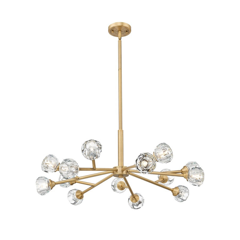 Innovations Aurora 14Lt 28" Chandelier, BB/Clear Glass - 465-14CR-BB-G465-CL