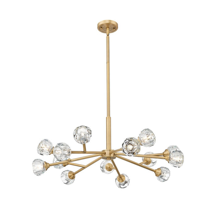 Innovations Aurora 14Lt 28" Chandelier, BB/Clear Glass - 465-14CR-BB-G465-CL