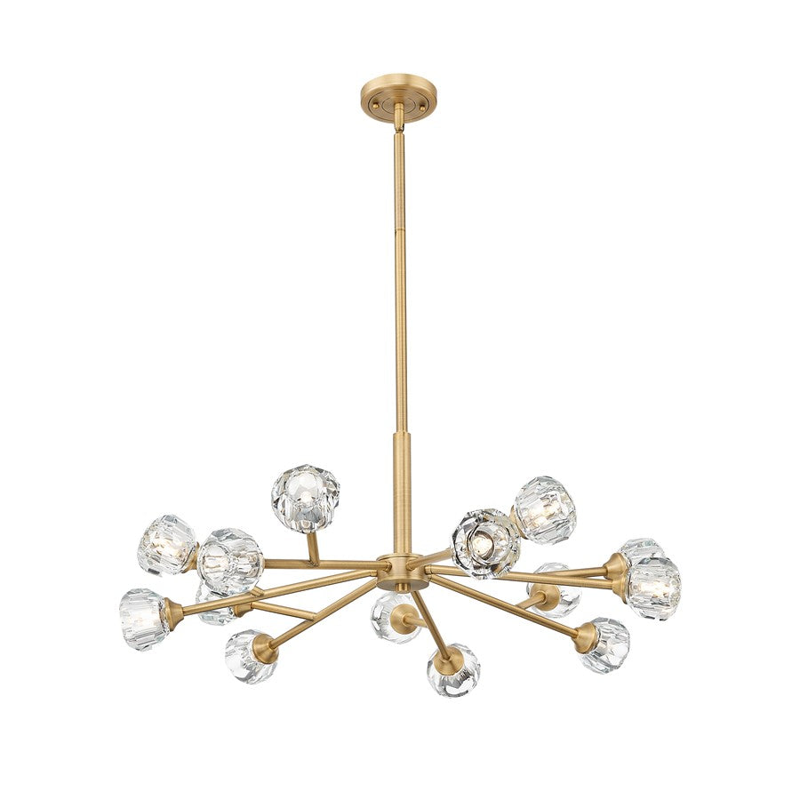 Innovations Aurora 14Lt 28" Chandelier, BB/Clear Glass - 465-14CR-BB-G465-CL