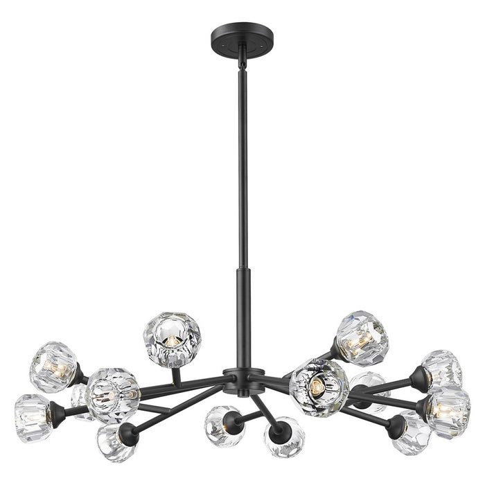 Innovations Aurora 14Lt 28" Chandelier, Black/Clear Glass - 465-14CR-BK-G465-CL