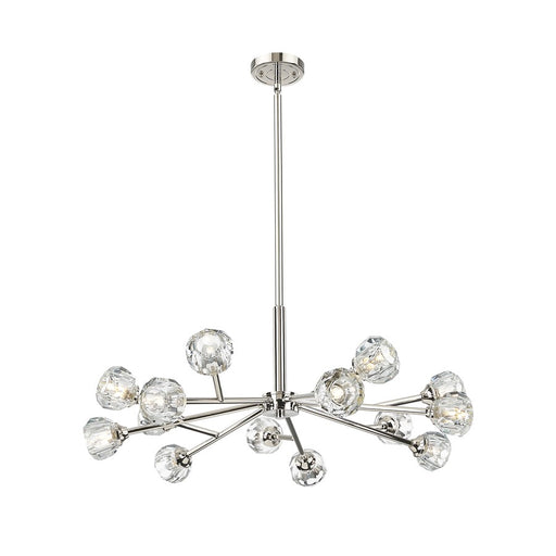 Innovations Aurora 14Lt 28" Chandelier, PN/Clear Glass - 465-14CR-PN-G465-CL
