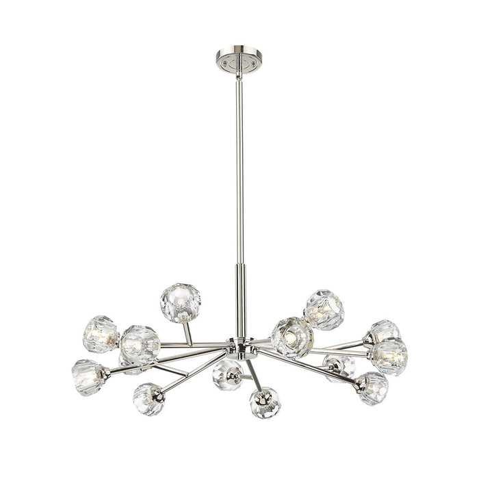 Innovations Aurora 14Lt 28" Chandelier, PN/Clear Glass - 465-14CR-PN-G465-CL