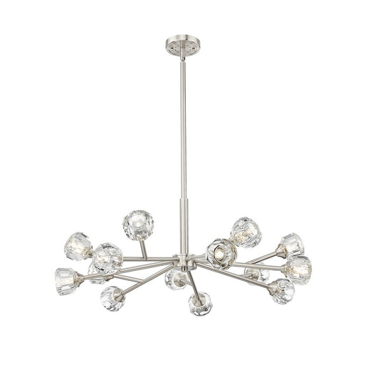 Innovations Aurora 14Lt 28" Chandelier, SN/Clear Glass - 465-14CR-SN-G465-CL