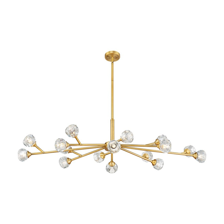 Innovations Aurora 16Lt 48" Chandelier, BB/Clear Glass - 465-16I-BB-G465-CL